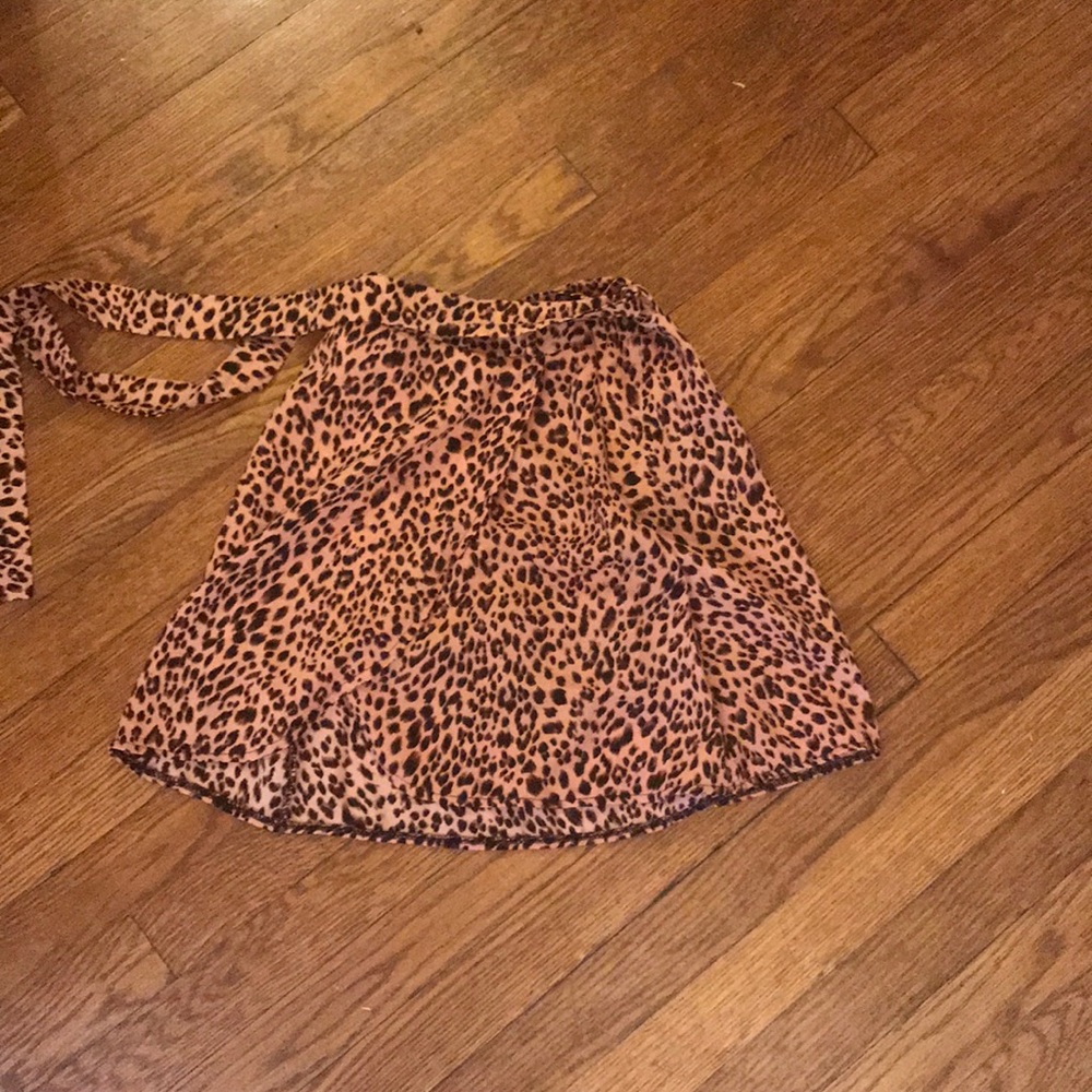 Cheetah print mini wrap skort